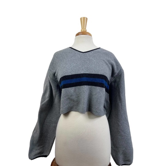 Y2k raw hem cropped oversized sweater - fall outfits - granola girl inspo - Picture 8 of 9